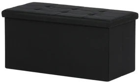 Taboret z miejscem do przechowywania, czarny, 76 x37 x 37 cm