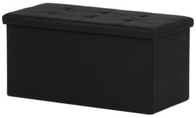 Taboret z miejscem do przechowywania, czarny, 76 x37 x 37 cm