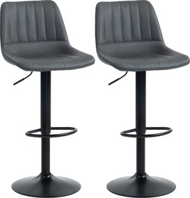 HOMCOM Zestaw 2 hokerów w stylu retro, z podnóżkiem, regulowane, 43 cm x49,5 cm x 111 cm