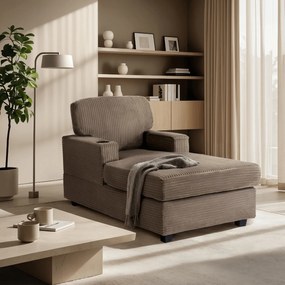 Fotel Wypoczynkowy Sofa NEO Beżowy Sztruksowy Nowoczesny
