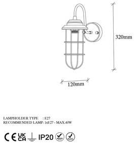 Kinkiet w czarno-złotym kolorze ø 10 cm Mahoni – Opviq lights