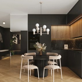 Żyrandol HALO 6 taupe ryflowany  SOLLUX  LIGHTING