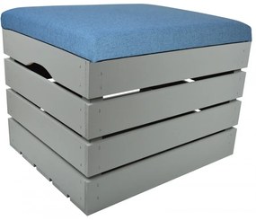 Pufa kufer skrzynia drewniana sosnowa siedzisko 50cm malowana szara