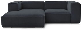 Ciemnoniebieski narożnik z materiału bouclé (lewostronny) Zephyr – Bobochic Paris