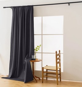 Ciemnoszara zasłona OXFORD 140x250 cm Zawieszanie: Taśma z wiązaniami