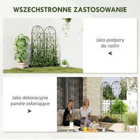 Outsunny Pergola Metalowa 2 szt. Wkopywana, Antykorozyjne Wsparcie dla Roślin Pnących 50x150 cm, Czarna