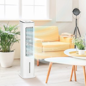HOMCOM 2-w-1 chłodnik powietrza z chłodzeniem wodnym, 7 L zbiornik, 12h timer, do 20 m² | Aosom PL