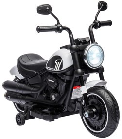 HOMCOM Elektryczny motocykl dla dzieci, reflektor LED, odpinane kółka boczne, wygodne siedzenie, Czerwony/Czarny | Aosom PL
