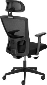 Fotel biurowy siatkowy Olimpus z regulowanym lędźwiem, zgodny z normą BHP
