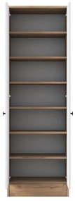 Biała szafa w dekorze orzecha 60x183 cm Theresa – Kalune Design