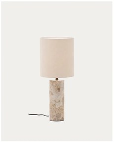 Beżowa marmurowa lampa stołowa z tekstylnym kloszem (wysokość 54 cm) Raze – Kave Home