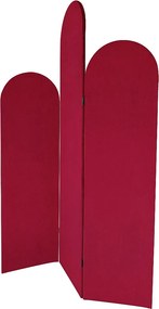 Parawan 3-częściowy asymetryczny welurowy - dł. 120 x wys. 180 cm - Czerwony - CARMIDA