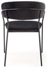 K426 krzesło czarny, nowoczesne, klasyczne, tkanina velvet, welur,