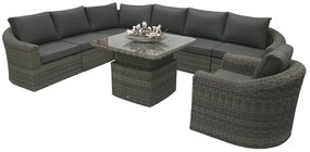 Rattanowy zestaw modułowy BORNEO LUXURY dla 7 osób (szary)