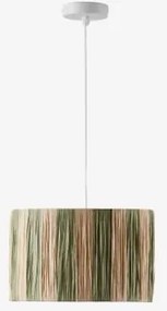 Lampa Sufitowa Ø30 Cm Z Plecionego Papieru Marsali Biała & Armia Ø30 Cm - ↑25 Cm Green Marsali - Sklum