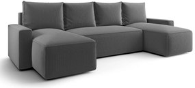 Szary tapicerowany narożnik rozkładany z pojemnikiem F9-G05