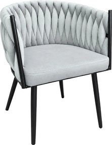 Krzesło ROSA plecione noga czarna : Kolor nogi - Czarna, Kolor tkaniny - VELVET - MG39, Typ tkaniny - Velvet