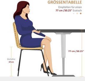 HOMCOM Zestaw 2 Krzesła Jadalniane Oparcia Stalowe Nowoczesny Design Komfort | Aosom PL