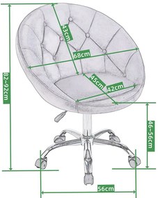 Beżowy fotel biurkowy welurowy  R0-C97