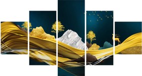 Obraz - Jeleń w krajobrazie (125x70 cm)