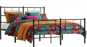 Czarne metalowe łóżko małżeńskie 140x200cm B5-A59