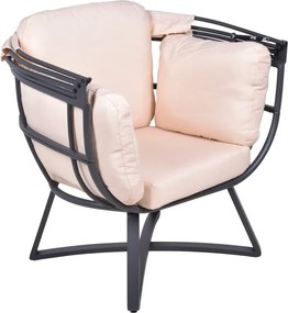 Beżowy metalowy fotel ogrodowy Delos – Garden Pleasure