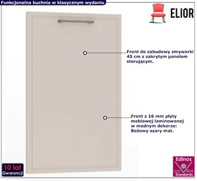 Front do zmywarki z panelem zakrytym 45 cm T9-D84