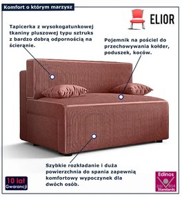 Rozkładana sofa w kolorze łososiowym N4-N04