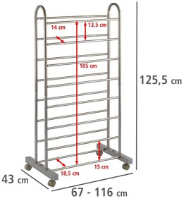 Teleskopowy regał na buty GIANT - mobilna szafka, WENKO