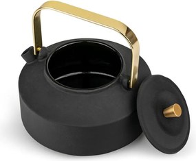 Czarny żeliwny dzbanek do herbaty z sitkiem 1 l Shangdong – Bredemeijer