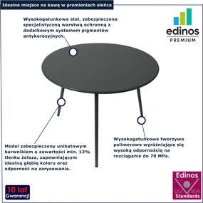 Szary okrągły stolik ogrodowy B3-B38