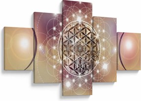 Obraz - Mandala z elementami (125x70 cm)