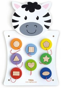 Drewniana gra dopasuj kształty zebra viga toys