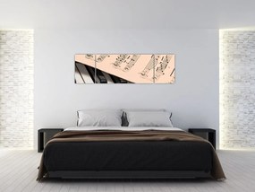 Obraz fortepianu z nutami (170x50 cm)