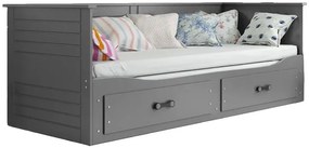 Szare łóżko rozkładane dziecięce z materacem 80x200 G3-B26
