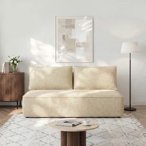 Sofa z Funkcją Spania MAVIA Beżowa Boucle Nowoczesna