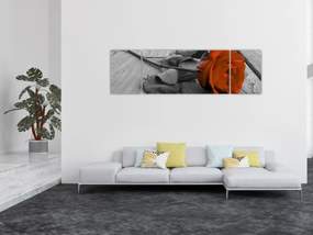 Obraz - Pomarańczowa róża (170x50 cm)