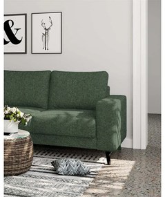 Ciemnozielony narożnik (lewostronny/z szezlongiem) Fynn – Ghado