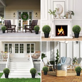 HOMCOM Sztuczne Rośliny w Zestawie 2 szt., UV-Odporna Dekoracyjna Roślina, Deko-Rośliny, Indoor, Outdoor, 45 cm, Zielony