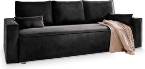 Masseno Sofa ALATRI z funkcją spania i pojemnikiem na pościel, Rozkładana sofa - Czarny, MONOLITH 95