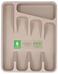 Beżowy bambusowy organizer na sztućce Kitchen Craft Natural Elements