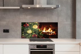 Szklany Panel Bombki nad Kominkiem