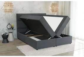 Szare łóżko boxspring ze schowkiem 160x200 cm Rico – Ropez