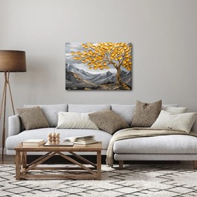 Obraz – Drzewo ze złotymi liśćmi (70x50 cm)