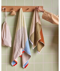 Brązowy bawełniany ręcznik frotte 50x100 cm Block – Hübsch