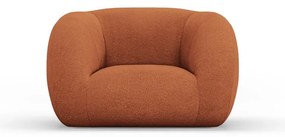 Pomarańczowy fotel z materiału bouclé Essen – Cosmopolitan Design
