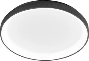 Krizia - Lampa sufitowa LED ściemnialna 38W 3000K - Ciepłe światło 3300lm, dyfuzor opalowy, czarna rama, IP20, średnica 27 cm, nowoczesny design