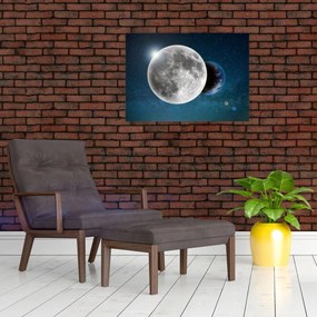 Obraz na szkle - Ziemia w zaćmieniu Księżyca (70x50 cm)
