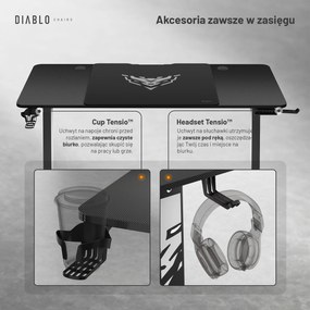 Biurko z regulacją wysokości Diablo X-TENSIO 1400 czarne