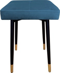 Taboret MAX tkanina Welur stelaż metalowy STOŁEK LOFT : Kolor nogi - Czano-złota stożek, Kolor tkaniny - VELVET - MG33, Typ tkaniny - Velvet